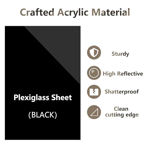 Egofine 12" x 12" Black Plexiglass Sheets 6 Pack 0.04 Inch Cast Acrylic Sheet - Image 3