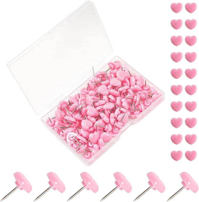 ELANE 100 Pcs Heart Thumb Tacks by ELANE