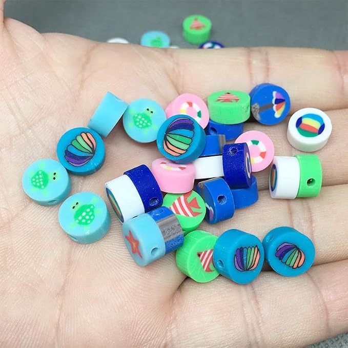 100pcs Ocean Polymer Clay 10mm Spacer Beads - Image 3