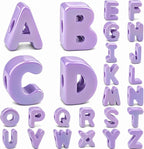 26 Pcs Cute Large Violet Letter Beads, 20mm Jumbo Square Acrylic Letter Beads by DoDoBeads