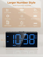 PPLEE Digital Alarm Clocks for Bedrooms Heavy Sleepers, 2 Alarms, Upgrade 7-5-2 - Image 7