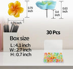 30pcs Flower Cabochons Flatback Plumeria Flower Push Pins in 7 Colors Cute - Image 3