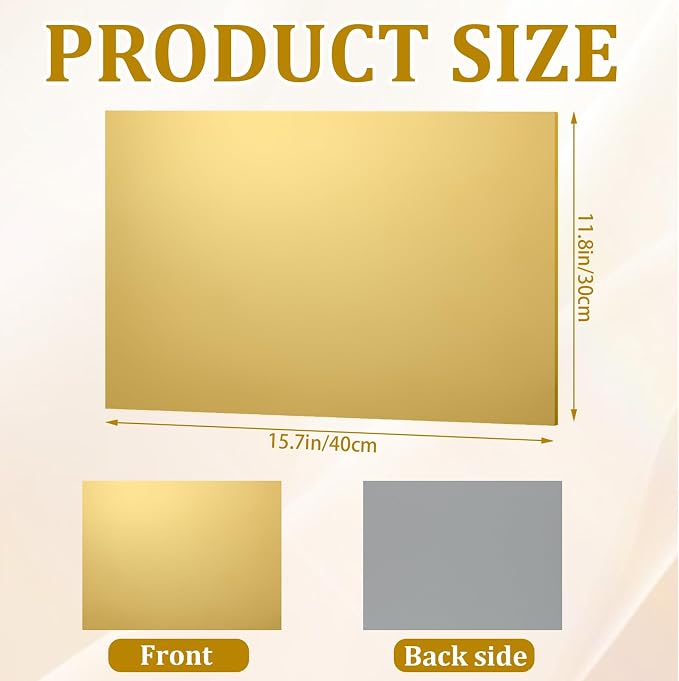 JMIATRY 4PCS Gold Acrylic Sheet 12x16X1/8 Gold Mirror Acrylic Sheets | 3mm Thick - Image 2