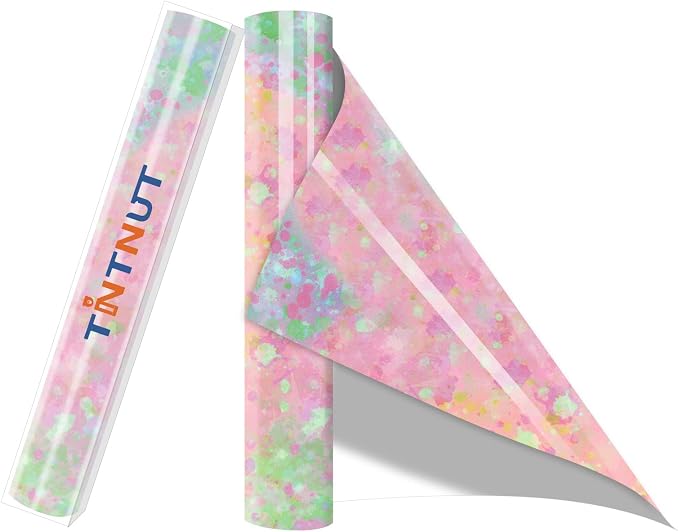 Tintnut Spring Color Splash Heat Transfer Vinyl Roll, stretch washable by Tintnut