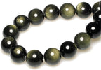 MJDCB 5A Natural Stone Beads Gold Obsidian Round Loose Beads - Image 2