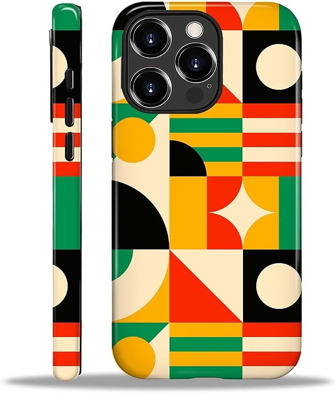 ZHEGAILIAN Case for iPhone 16 Pro, Geometric Colors Durable Shockproof Silicone by Home