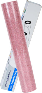 guangyintong Heat Transfer Vinyl Glitter Pink HTV Rolls, Glitter HTV Vinyl by guangyintong