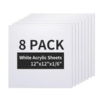 PYD Life 8 Pack Sublimation Acrylic Blanks Sheets Bulk 12" 1/6" Thick 4 mm | by PYDLife