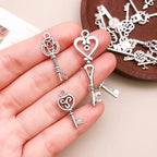 WOCRAFT 120pcs Antique Silver Small Key Charm - Image 5