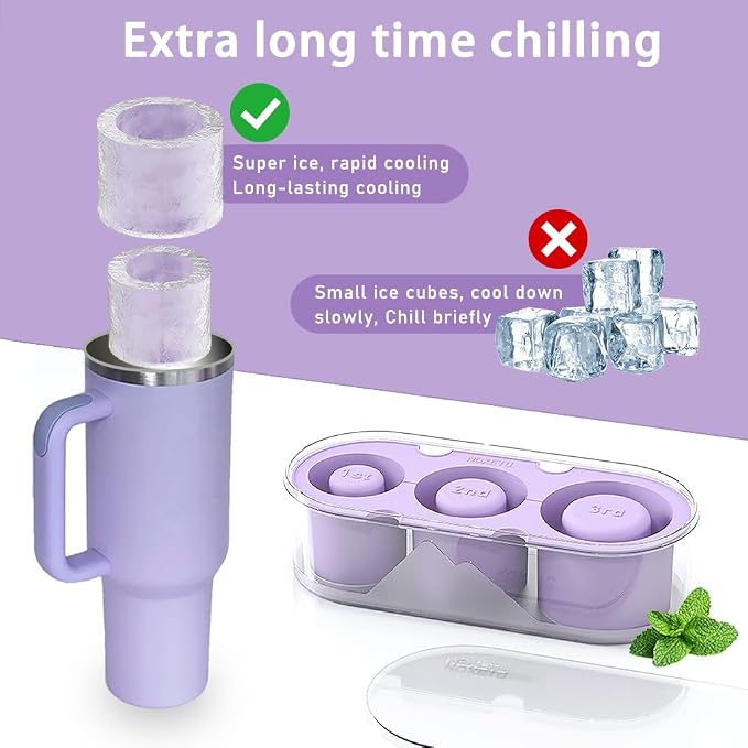 2PC Silicone Ice Mold for Stanley Cup 30 40oz, Tumbler Ice Maker | Easy Fill - Image 5