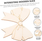 10Pcs Unfinished Wood Bowknot Craft Supplies Natural DIY Shapes - Image 4