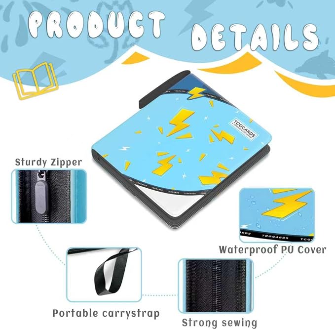 Trading Card Binder 4 Pocket, Card Binder 400 Pockels Card Book Holder Cards - Image 3