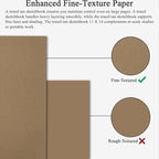 Fuxi Toned Tan Sketchbook 11x14 Inch, 60 Sheets, Spiral Bound - Image 3
