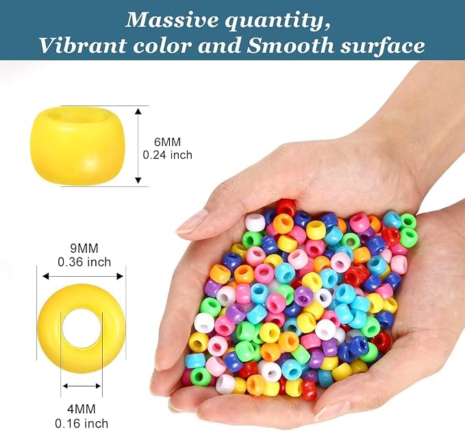 3000+ pcs Pony Beads, Beads for Hair Braids, Beads for Crafts, Plastic Beads - Image 2