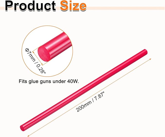 HARFINGTON 10pcs Hot Glue Sticks 0.28" Dia x 7.87" Long EVA Mini Hot Melt - Image 2