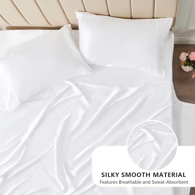 CozyLux Satin Sheets Twin Sheet Set - Image 3