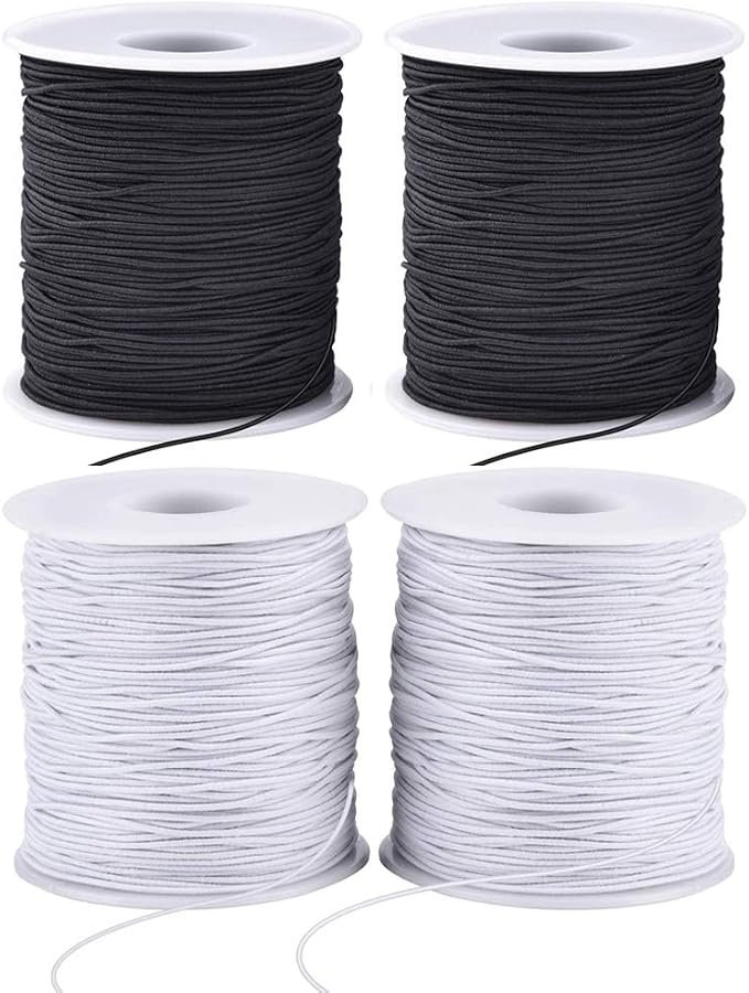 LUSTEMBER Stretchy String for Bracelets, 4 Rolls 1 mm Sturdy Elastic String by LUSTEMBER