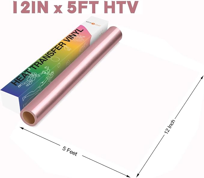 HTVRONT HTV Vinyl Rolls Heat Transfer Vinyl, Rose Gold | HTV Vinyl - Image 7
