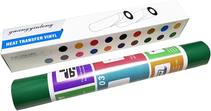 guangyintong Heat Transfer Vinyl Green HTV Rolls, Matte Surface PVC Material - Image 7