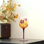 NymphFable Forever Flower Wine Glass 15oz Hand Painted Wine Glasses, Colorful - Image 5