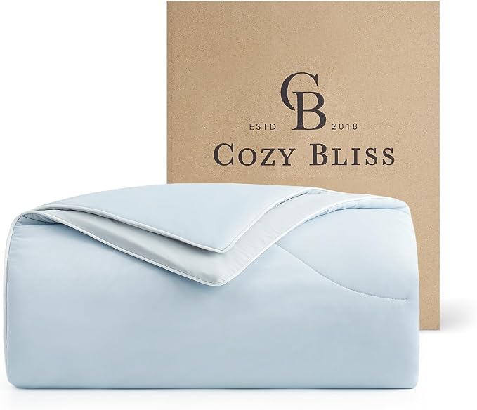 Cozy Bliss Cooling Comforter King Size, Reversible Lightweight Cooling Blankets by CozyBliss
