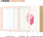 6x6 Picture Frame with Wavy Mat, Wooden Real Glass 6 x 6 Photo Frame - Image 5