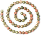 60PCS 6mm Natural Unakite Gemstone Round Loose Beads - Image 2
