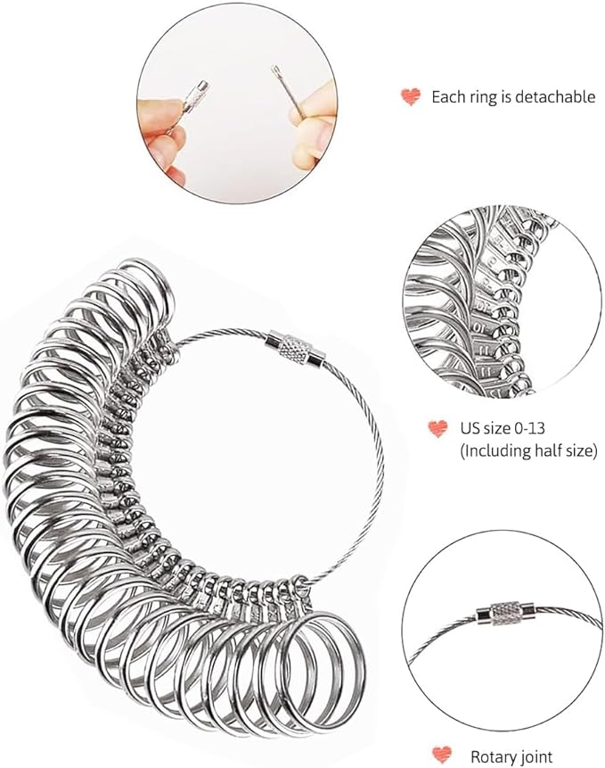 Meowoo Ring Sizer Measuring Tool Set, Metal Ring Guage - Image 5