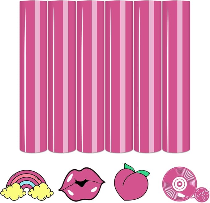 Tintnut Hot Pink Heat Transfer Vinyl, 6 Sheets 12×10in Iron on Vinyl | Bright by Tintnut