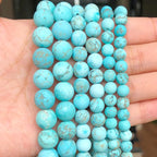 60pcs Natural Matte Green Turquoise Gemstone Beads，6mm Frosted Round Loose - Image 3