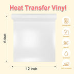 DUEUIOE White Puff Vinyl Heat Transfer 12Inch x 6Ft, Puff Htv - Image 2