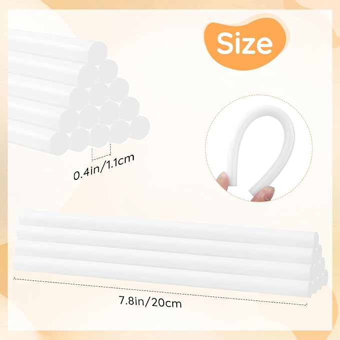White Hot Glue Sticks, 72 Pack 0.43" Dia x 8" Long White Glue Sticks Standard - Image 4