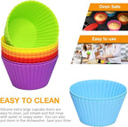 Extra Large Silicone Muffin Cups 24 Pack | Non-stick, - Image 5