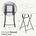 Folding Table 2 Pack, 32 Inch Foldable Cocktail Bar, High Top Round Folding Bar - Image 3