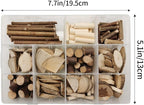 Natural Wood DIY Craft Kit 11 Types of Unfinished Wood Logs, Loose Wood Sticks - Image 2