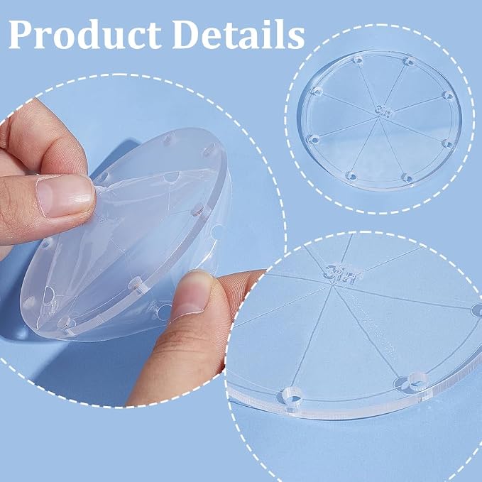 PH PandaHall 8pcs 4 Sizes Circle Template Sewing Rulers Set, 1/2/3/4inch - Image 4