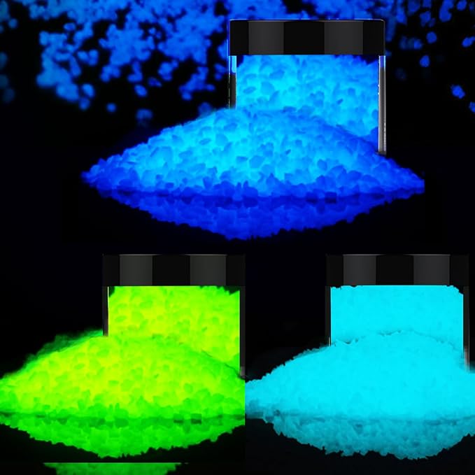 3 Box Glow in The Dark Crushed Glass Craft Glitter Fine by DIYCICO