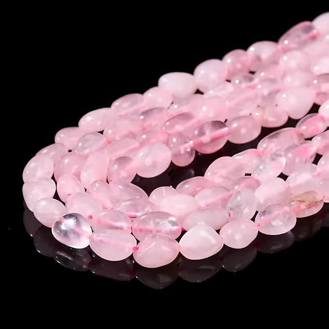 HAAMIIQII Natural Rose Quartz Crystal Pebble Stone 5-8mm Small Irregular - Image 2
