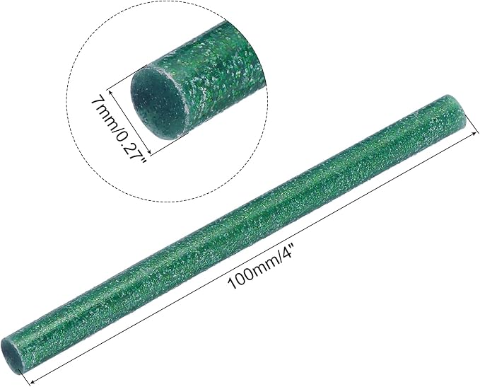 uxcell Mini Hot Glue Sticks for Glue Gun 7mm x 100mm Glitter Dark Green 12pcs - Image 2