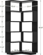 Armocity Corner Book Shelf, 6-Shelf L Shaped Corner Bookshelf - Image 3