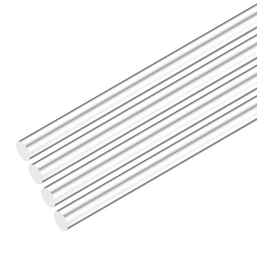 M METERXITY 4-Pack Acrylic Round Rods, 11.81 x 0.39 Inch/ 300 x 10 mm Clear by MMETERXITY