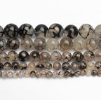 45pcs Smooth Natural Polish Grey Agate Beads，8mm Dragon Vein Gemstone Round - Image 7