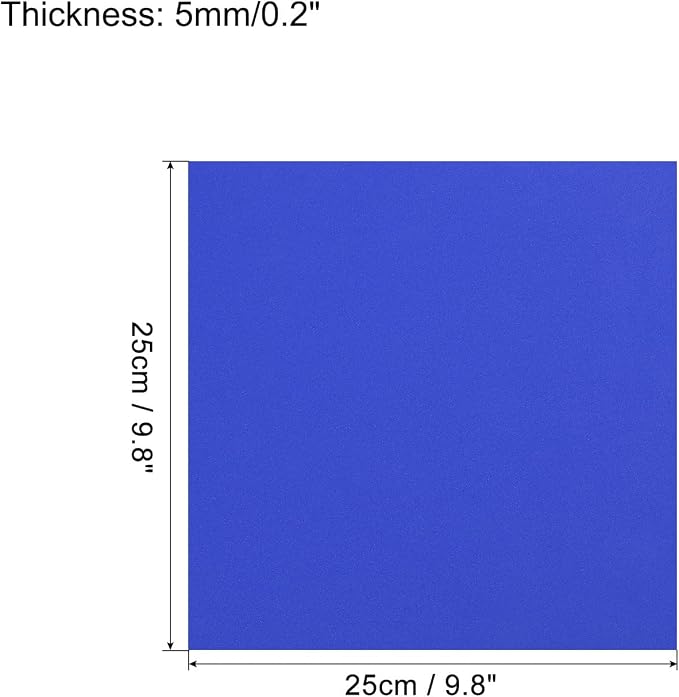 MECCANIXITY EVA Foam Sheets Blue 9.8 Inch x 9.8 Inch 5mm Thick Crafts Foam - Image 2