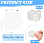 800 PCS Paper Piecing 0.5", Hexagon Quilting Templates - Image 2