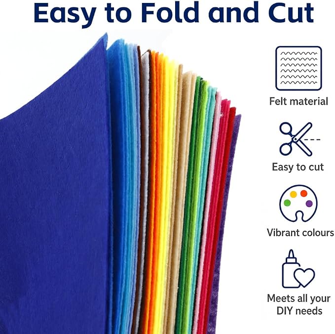 40 Pack Thin Felt Fabric Sheets 18" x 18" Assorted Colors Squares Felt Fabric - Image 5