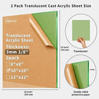 1/8 Thick 10 x 10 inch Translucent Acrylic Sheets - Image 2