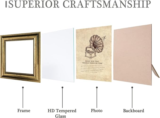 5x5 Picture Frames Set of 4- Rustic Retro Photo Frame - Image 2