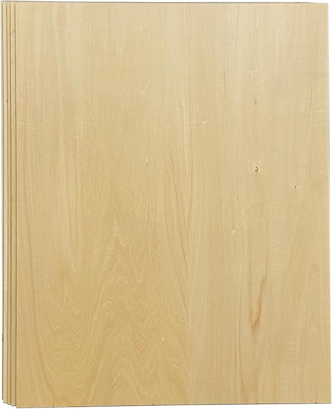 5 Pack Unfinished Basswood Sheet 18x23x3/16 Inch Thick Plywood Board Wooden by Cregugua