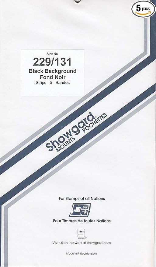 Pre-cut Black Stamp Mounts Size 229/131 by Showgard