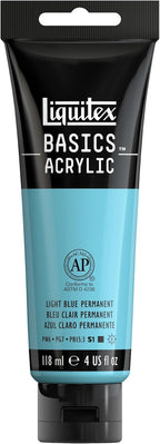 Liquitex BASICS Acrylic Paint, 118ml Tube, Light Blue Permanent by Liquitex